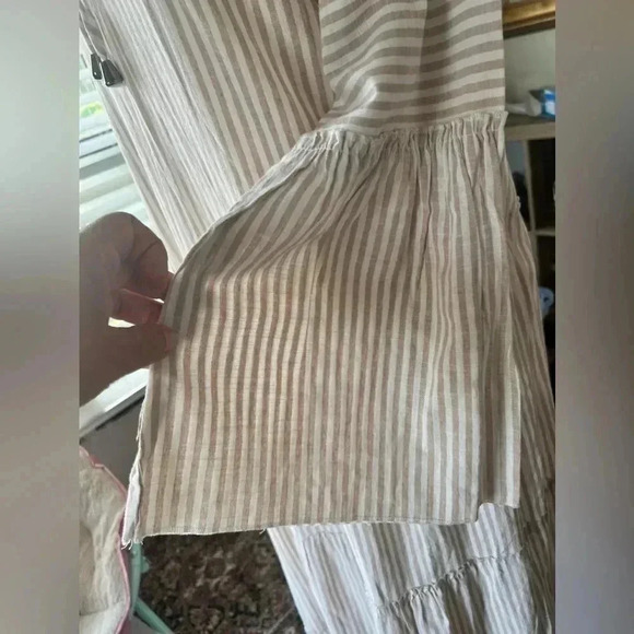 Tavin women’s Maxi striped dress flare sleeves , tiered Sz 6 - Picture 7 of 12